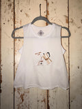 Sleevelss Crop T - Rise & Grind - White