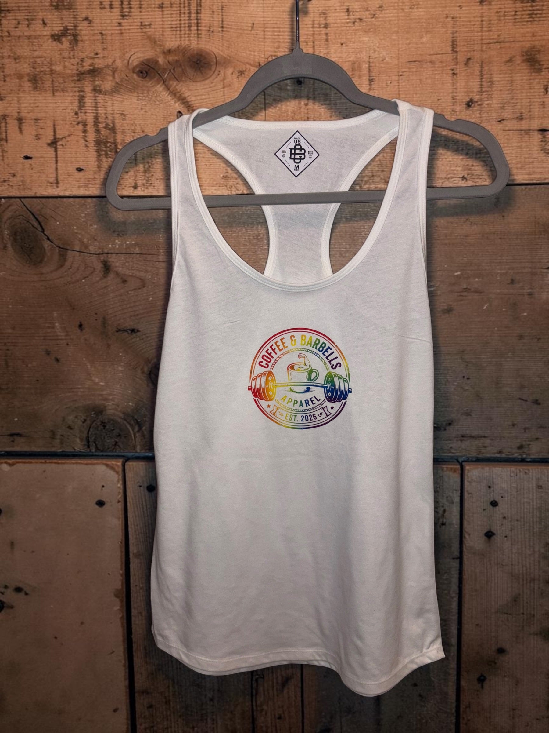 Racer Tank - Rise & Grind - White