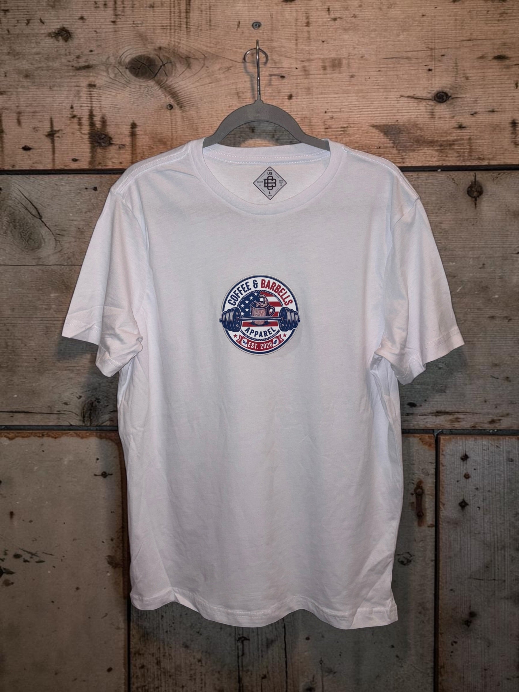 Unisex T Shirt Red, white & blue - White T