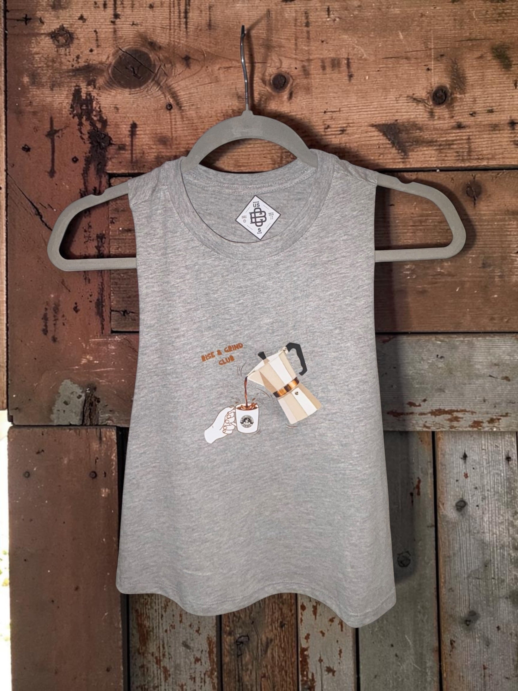Sleevelss Crop T - Rise & Grind - Grey