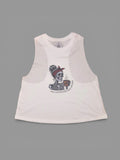 Sleevelss Crop T - Stay Caffeinated. Stay Moving. White