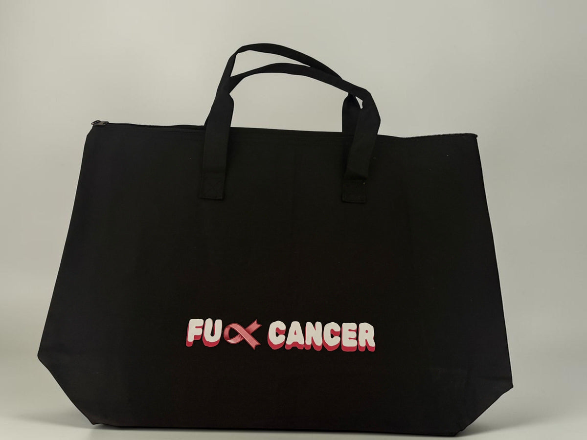 Breast Cancer Awareness Canvas Tote ( with zipper)