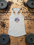 Racer Tank - Red, White & Blue - Gray